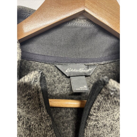 Eddie Bauer Sweater Men’s Medium Gray 1/4 Zip Pullover - Picture 2 of 4